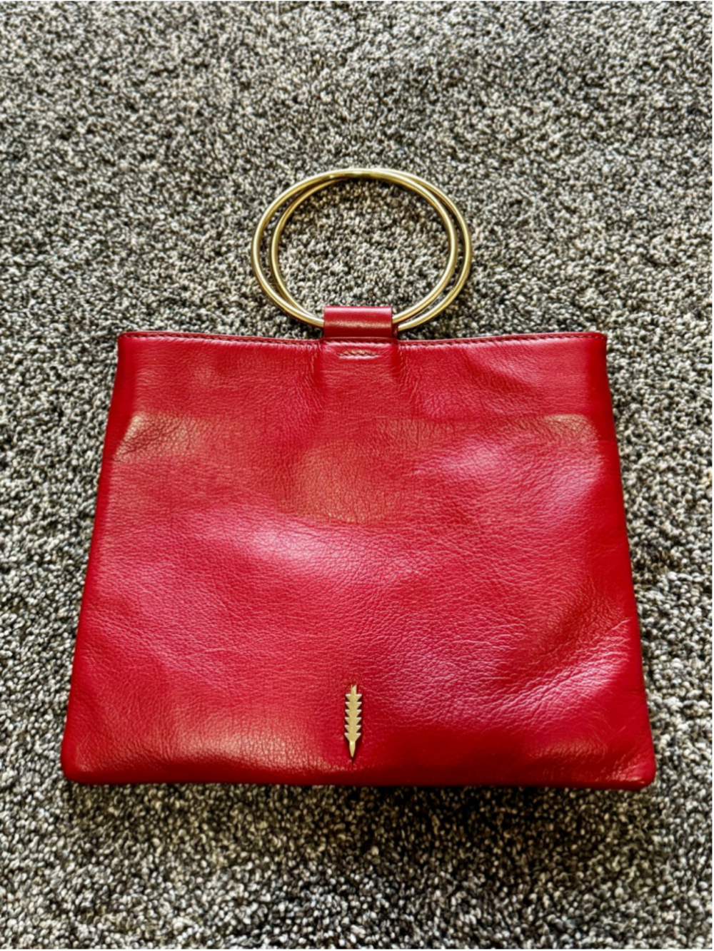 Women's Thacker New York Red Leather Gia Clutch/Crossbody Bag